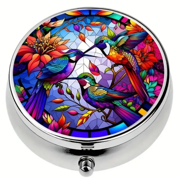 2/30$ Or 3/$35 NEW Mosaic Dopamine hummingbird portable pill case- (#08) - Picture 1 of 5